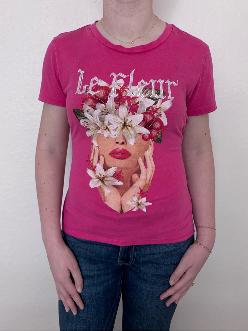 Guess Graphic Crewneck Tee with Corset Back